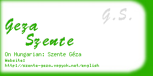 geza szente business card